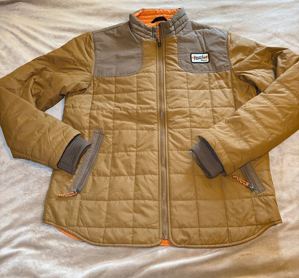 Howler Brothers Men's Merlin Quilted Jacket Cappuccino Camel M Medium Outdoor